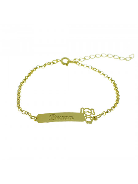 Pulseira Feminina Nome Bruna Banhada Ouro 18k - 1080153