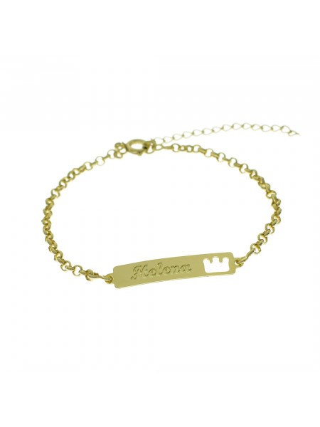 Pulseira Feminina Nome Helena Banhada Ouro 18K - 1080154