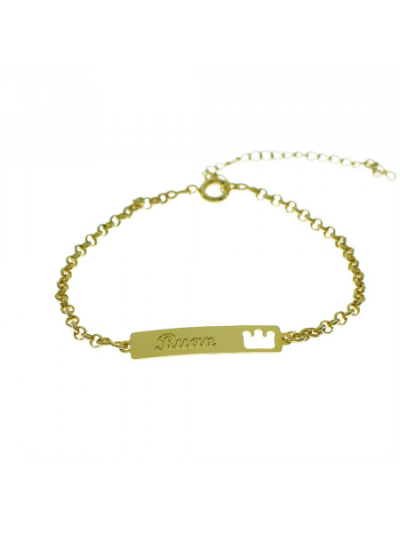 Pulseira Feminina Nome Ruan Banhada Ouro 18K - 1080155