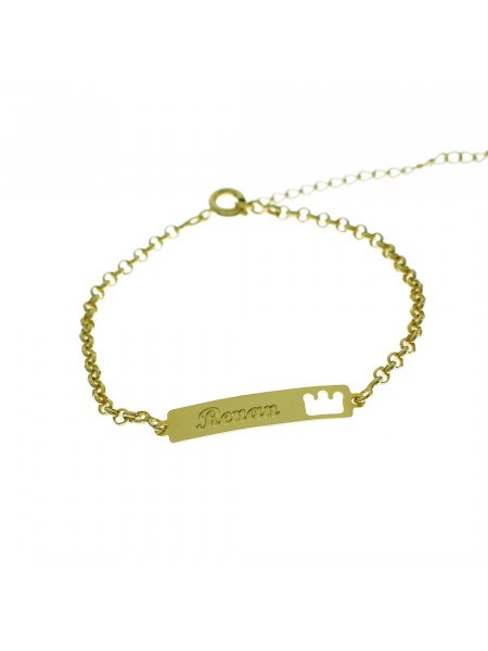 Pulseira Feminina Nome Renan Banhada Ouro 18K - 1080157