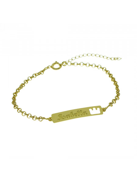 Pulseira Feminina Nome Isabella Banhada Ouro 18K - 1080161