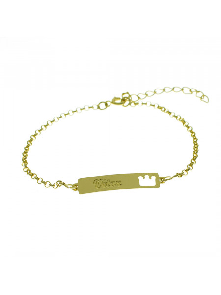 Pulseira Feminina Nome Vitor Banhada Ouro 18K - 1080165