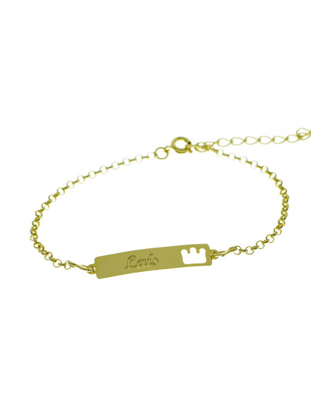 Pulseira Feminina Nome Laís Banhada Ouro 18K - 1080166