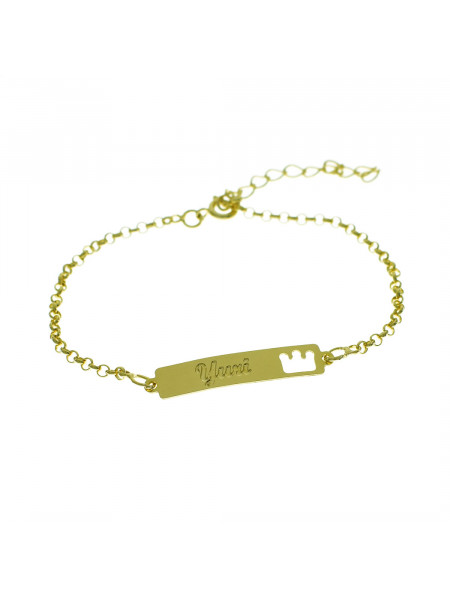 Pulseira Feminina Nome Yuri Banhada Ouro 18K - 1080168