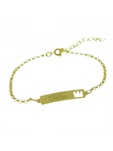 Pulseira Feminina Nome Victor Banhada Ouro 18K - 1080172