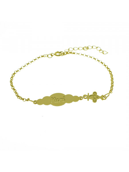 Pulseira Feminina Nome Yuri Banhada Ouro 18K - 1080178