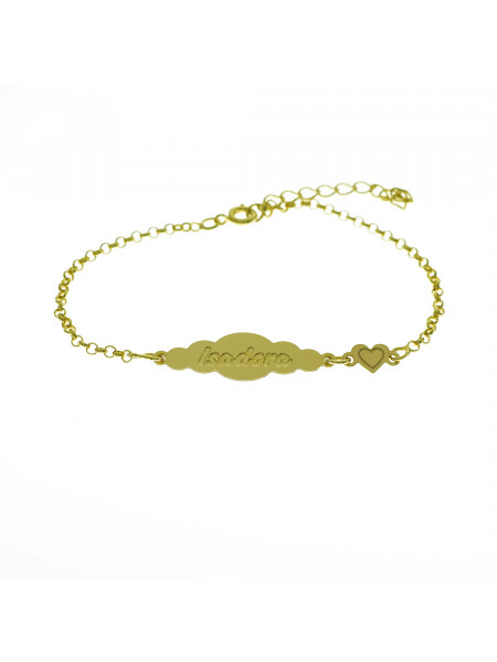 Pulseira Feminina Nome Isadora Banhada Ouro 18K - 1080185