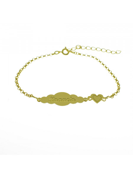 Pulseira Feminina Nome Manuela Banhada Ouro 18K - 1080186