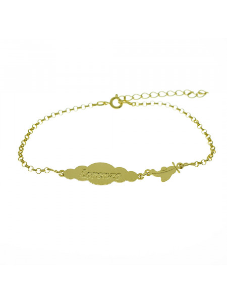 Pulseira Feminina Nome Lorenzo Banhada Ouro 18K - 1080189