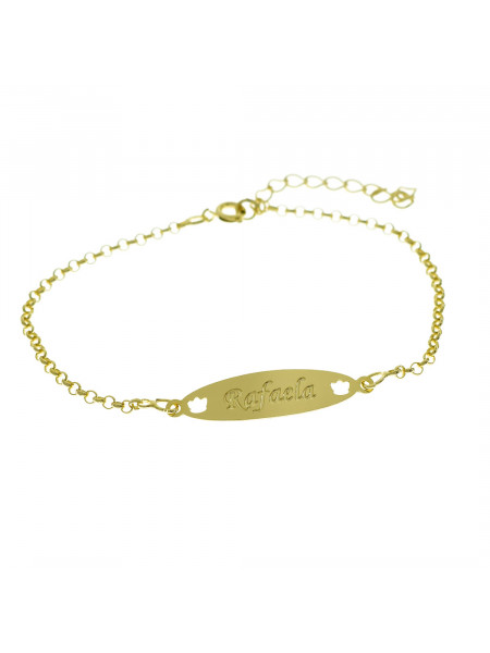 Pulseira Feminina Nome Rafaela Banhada Ouro 18K - 1080194