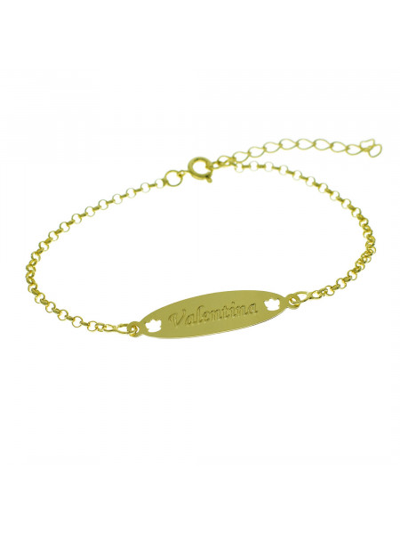 Pulseira Feminina Nome Valentina Banhada Ouro 18K - 1080197