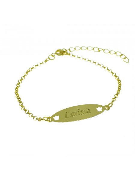 Pulseira Feminina Nome Larissa Banhada Ouro 18K - 1080200