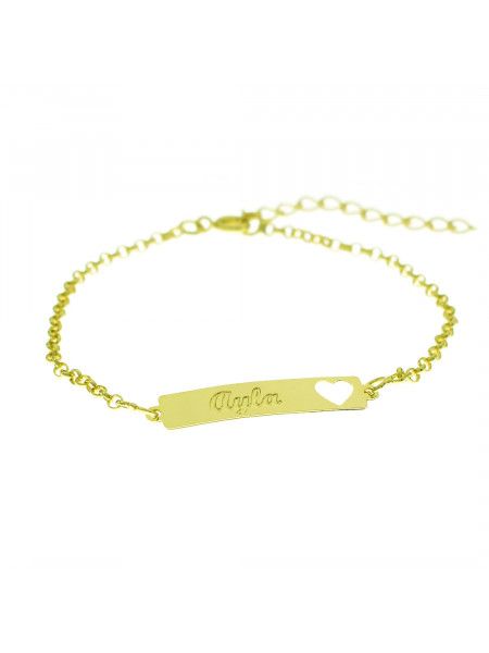 Pulseira Feminina Nome Ayla Banhada Ouro 18K - 1080205