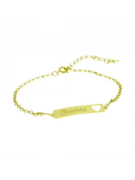 Pulseira Feminina Nome Beatriz Banhada Ouro 18K - 1080206