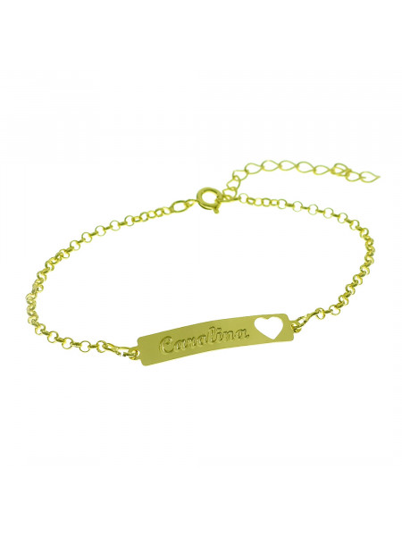 Pulseira Feminina Nome Carolina Banhada Ouro 18K - 1080207