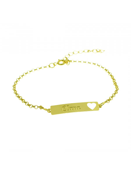 Pulseira Feminina Nome Clara Banhada Ouro 18K - 1080209