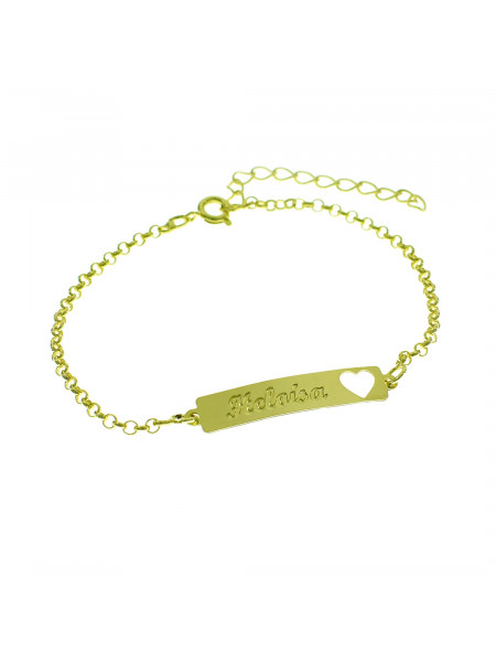 Pulseira Feminina Nome Heloísa Banhada Ouro 18K - 1080213