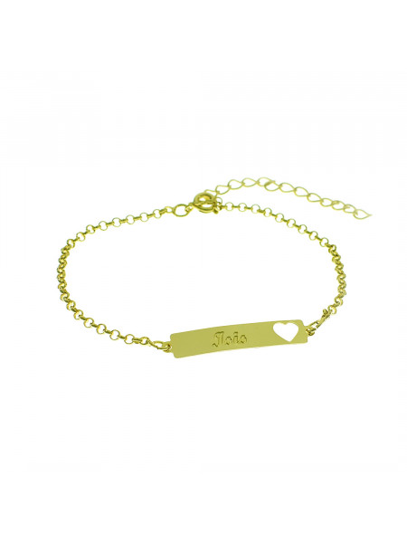 Pulseira Feminina Nome Isis Banhada Ouro 18K - 1080214