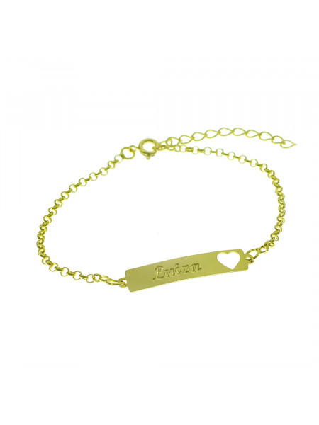 Pulseira Feminina Nome Luiza Banhada Ouro 18K - 1080219