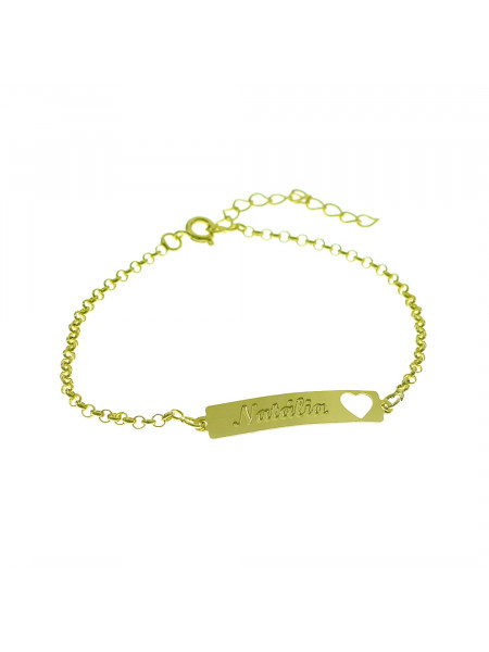 Pulseira Feminina Nome Natália Banhada Ouro 18K - 1080223