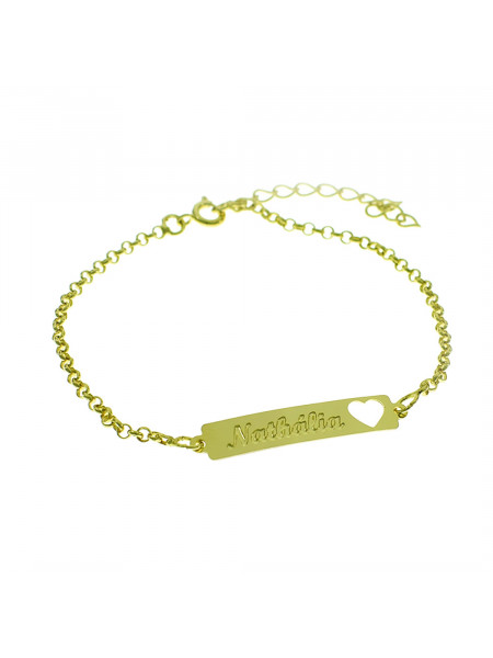 Pulseira Feminina Nome Banhada Ouro 18K - 1080224