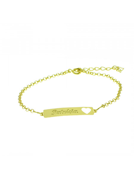 Pulseira Feminina Nome Patrícia Banhada Ouro 18K - 1080226