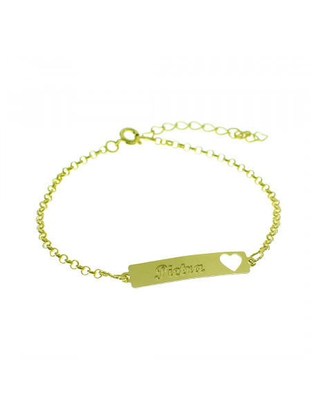 Pulseira Feminina Nome Pietra Banhada Ouro 18K - 1080227