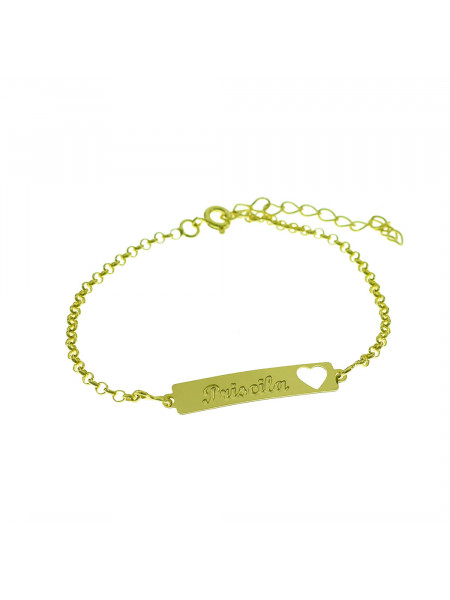 Pulseira Feminina Nome Priscila Banhada Ouro 18K - 1080228