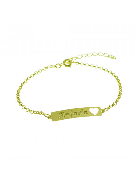 Pulseira Feminina Nome Rafaela Banhada Ouro 18K - 1080229