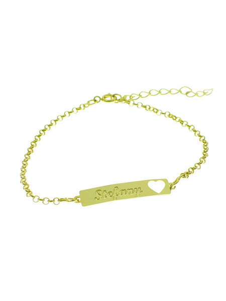 Pulseira Feminina Nome Stefany Banhada Ouro 18K - 1080234