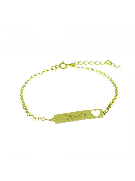 Pulseira Feminina Nome Vitória Banhada Ouro 18K - 1080236