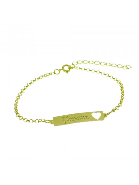 Pulseira Feminina Nome Yasmin Banhada Ouro 18K - 1080237