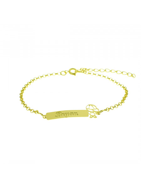 Pulseira Feminina Nome Bryan Banhada Ouro 18K - 1080242