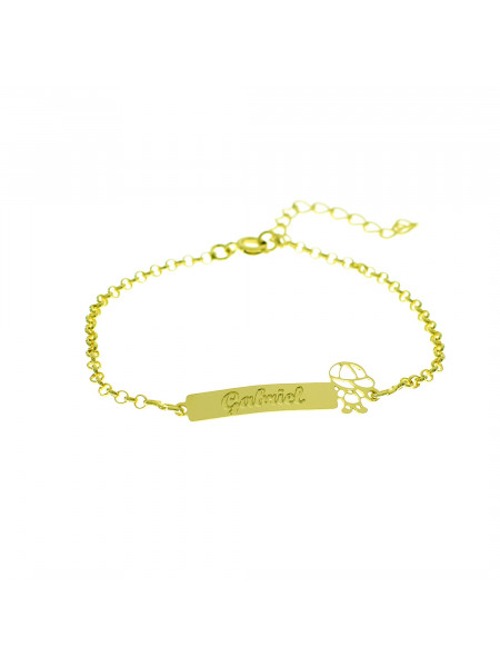 Pulseira Feminina Nome Gabriel Banhada Ouro 18K - 1080246