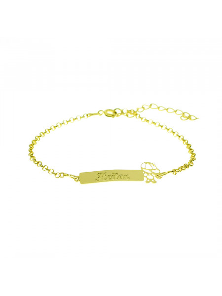 Pulseira Feminina Nome Heitor Banhada Ouro 18K - 1080248