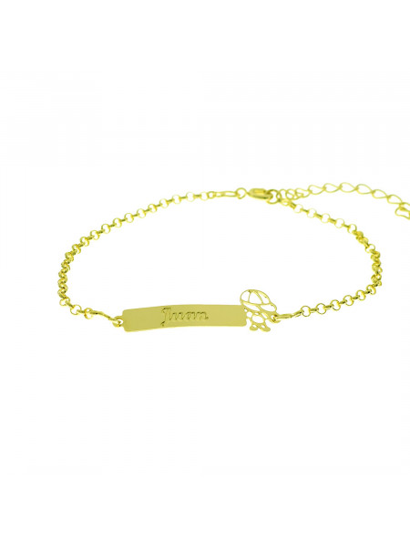 Pulseira Feminina Nome Juan Banhada Ouro 18K - 1080250