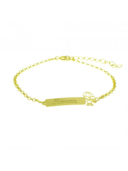 Pulseira Feminina Nome Kauan Banhada Ouro 18K - 1080252