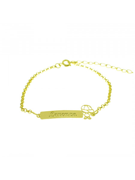 Pulseira Feminina Nome Lorenzo Banhada Ouro 18K - 1080254