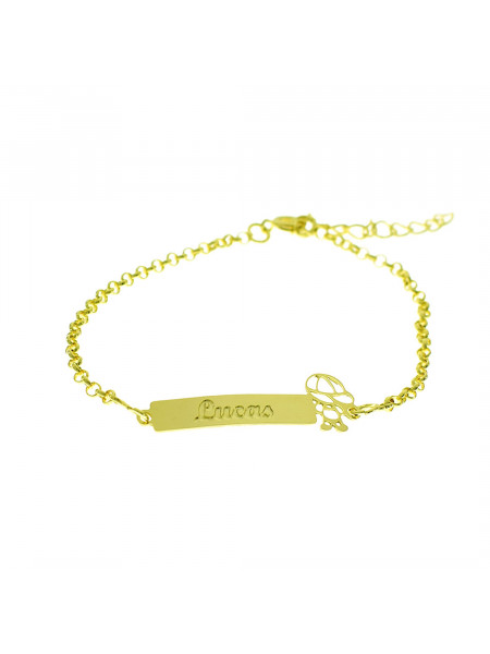 Pulseira Feminina Nome Lucas Banhada Ouro 18K - 1080255