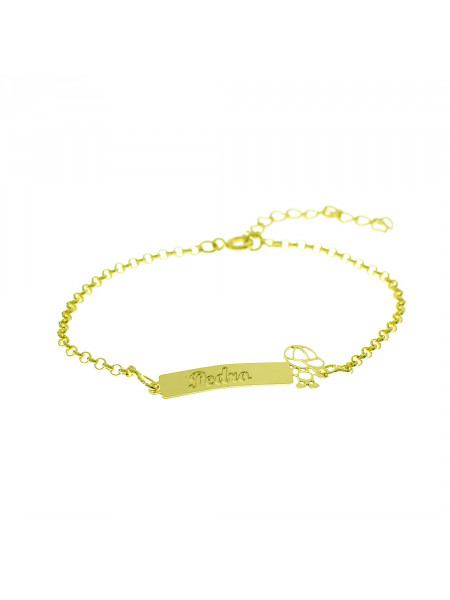 Pulseira Feminina Nome Pedro Banhada Ouro 18K - 1080257