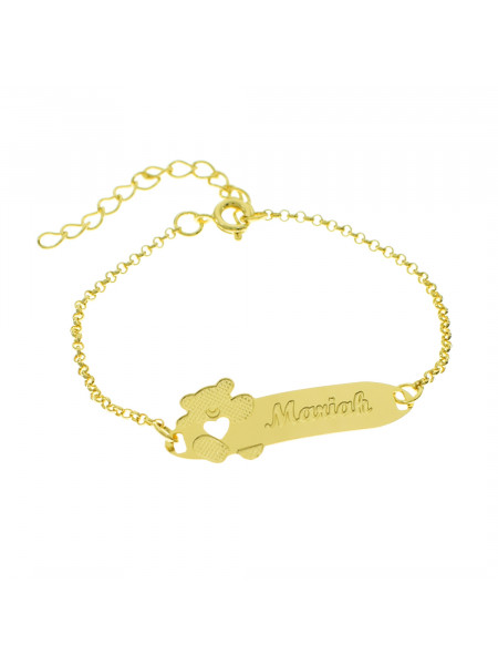 Pulseira Infantil Nome Mariah Banhada Ouro 18K - 1080268