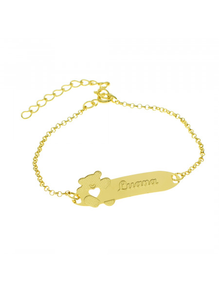 Pulseira Infantil Nome Luana Banhada Ouro 18K - 1080269