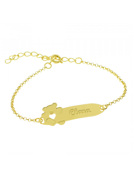 Pulseira Infantil Nome Clara Banhada Ouro 18K - 1080272