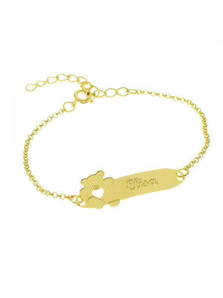 Pulseira Infantil Nome Elisa Banhada Ouro 18K - 1080274