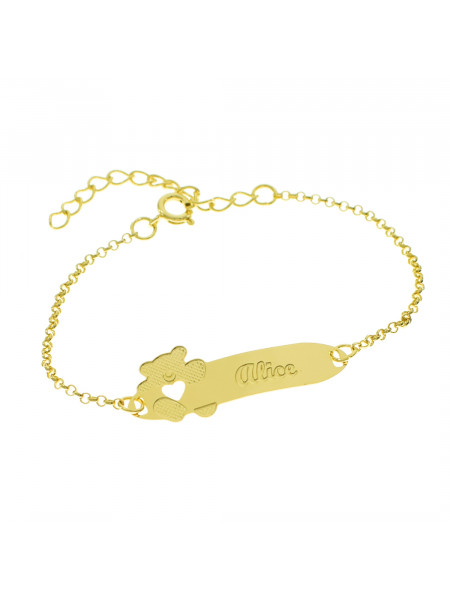 Pulseira Infantil Nome Alice Banhada Ouro 18K - 1080275