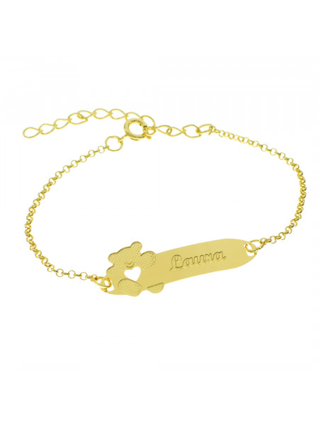 Pulseira Infantil Nome Laura Banhada Ouro 18K - 1080276