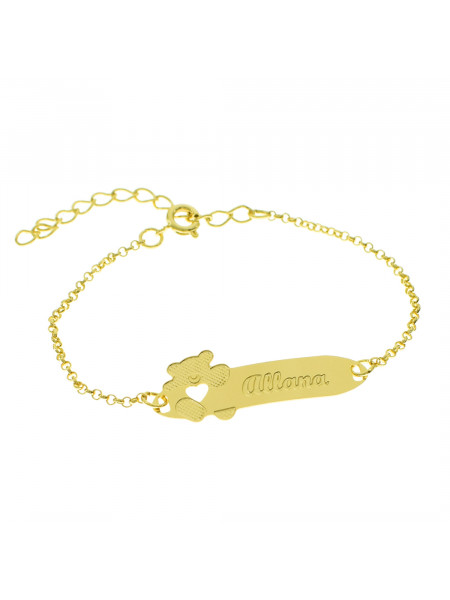 Pulseira Infantil Nome Allana Banhada Ouro 18K - 1080277