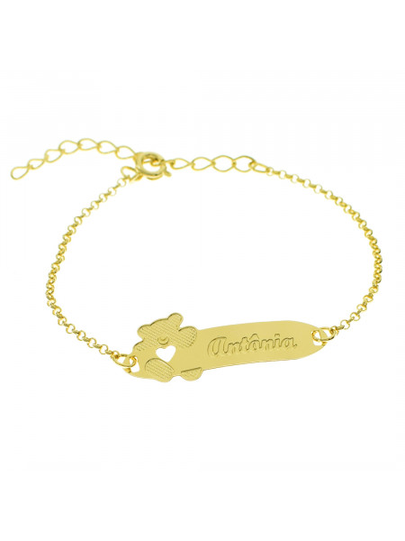 Pulseira Infantil Nome Antônia Banhada Ouro 18K - 1080279