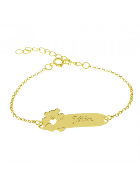 Pulseira Infantil Nome Júcelia Banhada Ouro 18K - 1080281