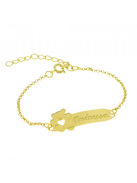 Pulseira Infantil Nome Andressa Banhada Ouro 18K - 1080283